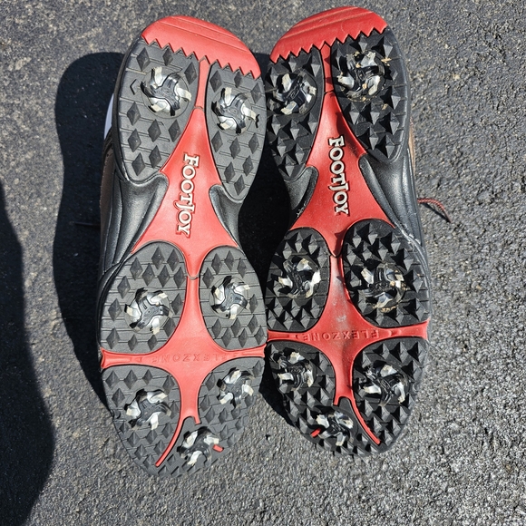 FootJoy FLEXZONE White and Brown Athletic Golf Shoes - Picture 2 of 4